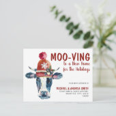 モークリスマス休暇引越し用バイキング牛ニューホーム 案内ポストカード (スタンド正面)