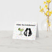 モーグおもしろいー足指とラベル誕生日カード カード (黄色い花)