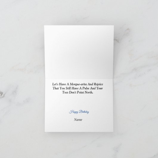 モーグおもしろいー足指とラベル誕生日カード カード (内部)