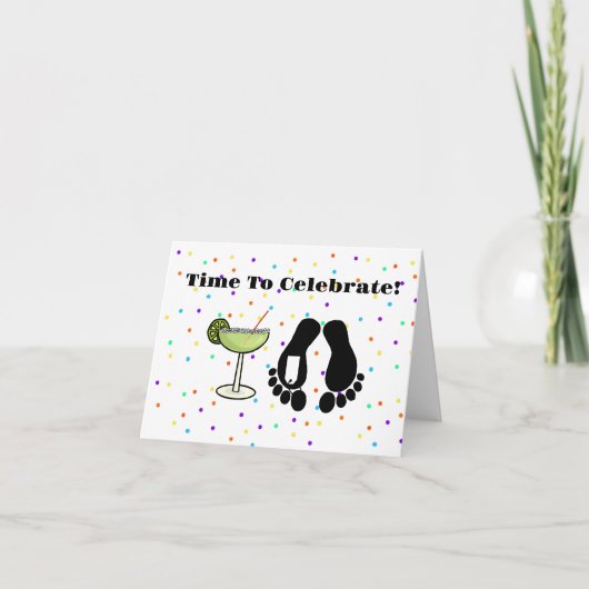 モーグおもしろいー足指とラベル誕生日カード カード (正面)