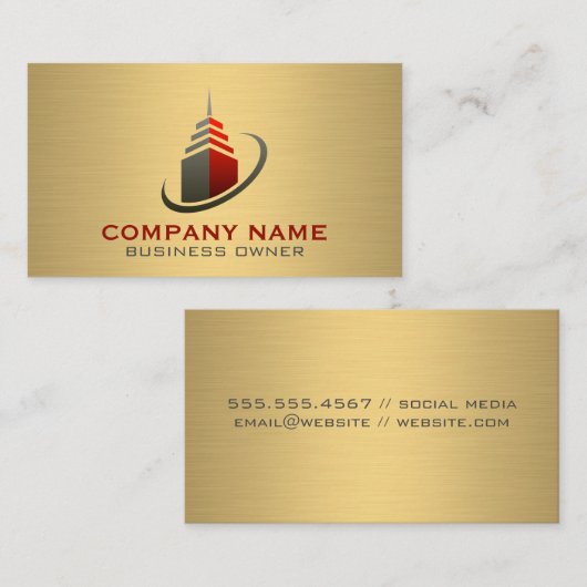 モーゲージスカイスクレーパー建物アイコン 名刺 (正面/裏面)