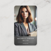 モーゲージミニマルブローカー不動産仲介業者グレービジネスカード コーリングカード (正面)