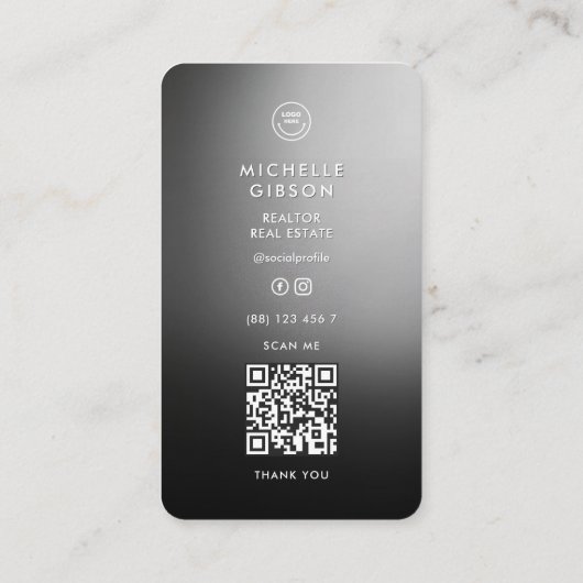 モーゲージミニマルブローカー不動産仲介業者グレービジネスカード コーリングカード (裏面)