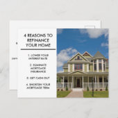 モーゲージ会社ホームリファイナンス理由マーケティング ポストカード (正面/裏面)