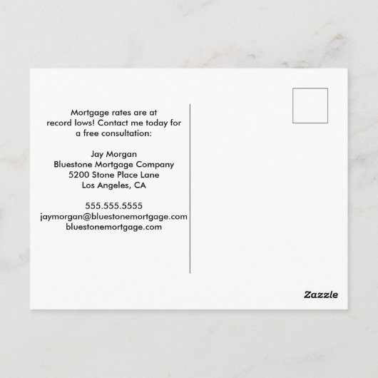 モーゲージ会社リファイナンスあなたのホームマーケティング ポストカード (裏面)