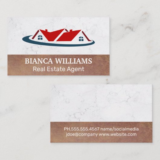 モーゲージ実在ハウスエステート |大理石 名刺 (正面/裏面)