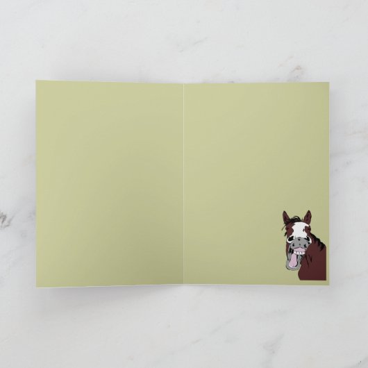 モーザリングサンデーおもしろい馬の馬動物アート カード (内部)