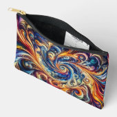 モーショカラフルン抽象芸術アート アクセサリーポーチ (見開き)