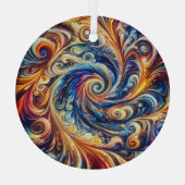 モーショカラフルン抽象芸術アート ガラスオーナメント (裏面)