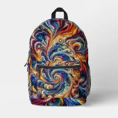 モーショカラフルン抽象芸術アート プリントバックパック (正面)