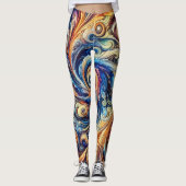 モーショカラフルン抽象芸術アート レギンス (正面)