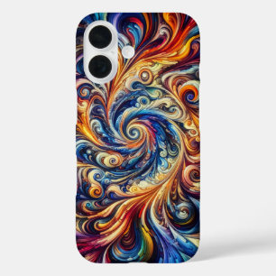 モーショカラフルン抽象芸術アート iPhone 16ケース