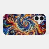 モーショカラフルン抽象芸術アート iPhone 16ケース (裏面横)