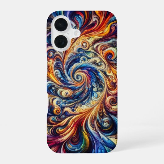 モーショカラフルン抽象芸術アート iPhone 16ケース (裏面)
