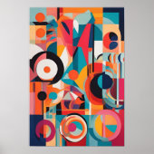 モーションのリズム：抽象芸術ジオメトリ ポスター (正面)