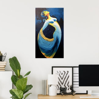 モーションの伝統：モダンインディアンのシルエット ポスター