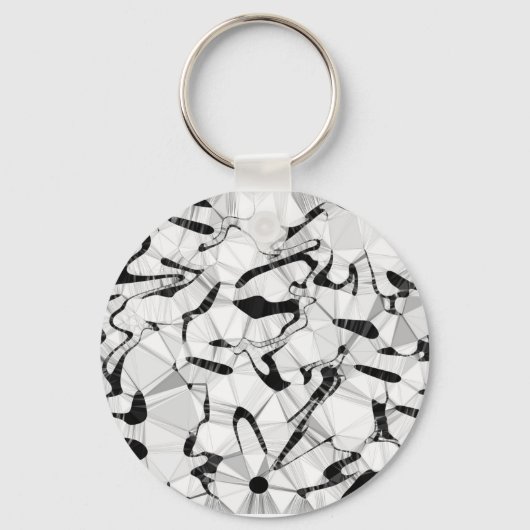 モーションキーリングの白黒 キーホルダー (正面)