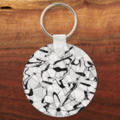 モーションキーリングの白黒 キーホルダー (正面)