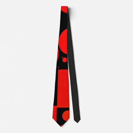 モーショングラフィックス円の赤い幾何学的パターン ネクタイ (正面)