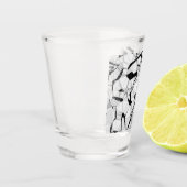 モーションショットガラスの白黒 ショットグラス (左)
