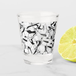 モーションショットガラスの白黒 ショットグラス