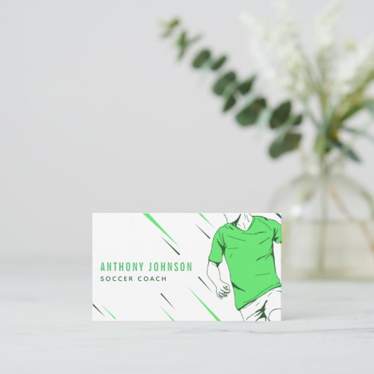 モーションスモダンポーツのサッカー選手のグリーンコーチ 名刺 (スタンド正面)