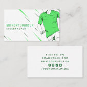 モーションスモダンポーツのサッカー選手のグリーンコーチ 名刺 (正面/裏面)