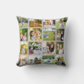 モーションメモリ：カスタマイズ可能な16枚のフォトコラージュ クッション (正面)