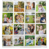 モーションメモリ:カスタマイズ可能な16枚のフォトコラージュ シャワーカーテン (正面)