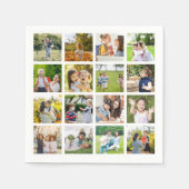 モーションメモリ:カスタマイズ可能な16枚のフォトコラージュ スタンダードカクテルナプキン (正面)