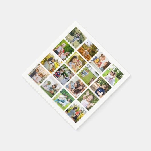 モーションメモリ:カスタマイズ可能な16枚のフォトコラージュ スタンダードカクテルナプキン (角)