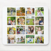 モーションメモリ：カスタマイズ可能な16枚のフォトコラージュ マウスパッド (正面)