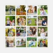 モーションメモリ：カスタマイズ可能な16枚のフォトコラージュ メタルオーナメント (正面)