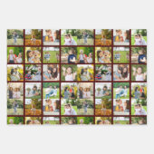 モーションメモリ：カスタマイズ可能な16枚のフォトコラージュ ラッピングペーパーシート (正面2)