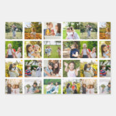 モーションメモリ：カスタマイズ可能な16枚のフォトコラージュ ラッピングペーパーシート (正面)