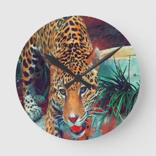 モーション6234のジャガー ラウンド壁時計 (正面)