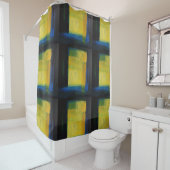 "モーション"青と黄色のシャワーカーテン シャワーカーテン (インサイチュ)
