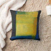 "モーション"青と黄色のスロークッション クッション (ブランケット)