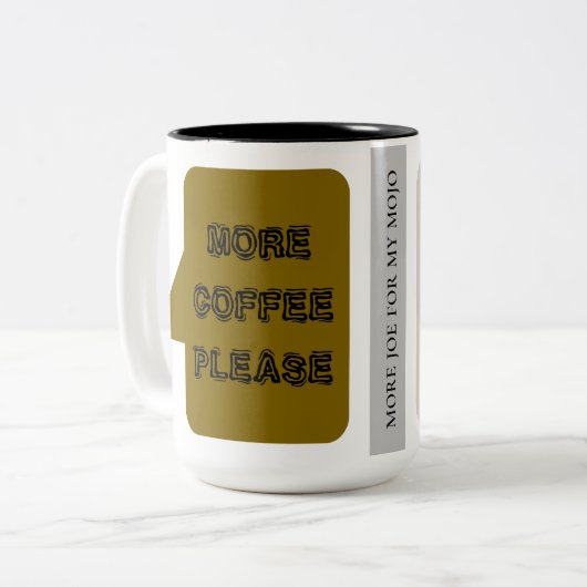 モージョマグとウェイクアップ引用文 ツートーンマグカップ (正面左)