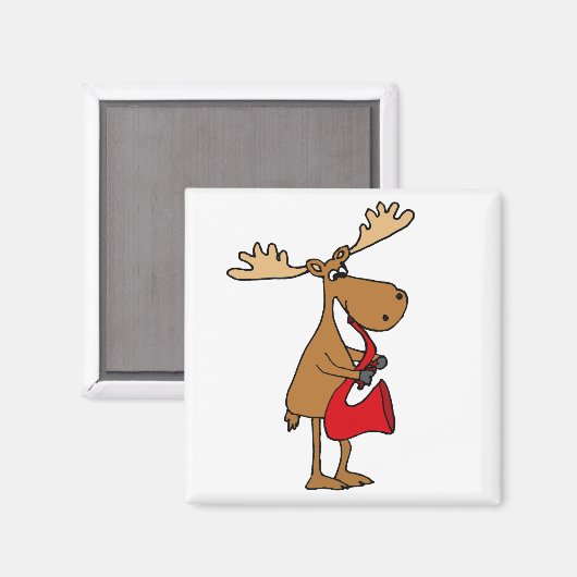 モースおもしろいは赤遊サックスの芸術 マグネット (正面/裏面)