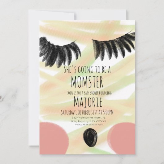 モースターハロウィーンミイマミーベイビーシャワー招待状 招待状 (正面)