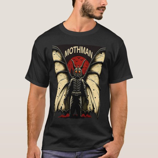 モースマン神秘的な翼の生き物1 Tシャツ (正面)