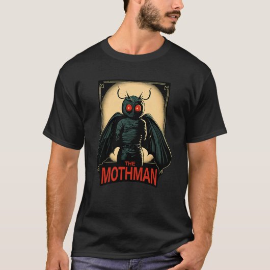 モースマン神秘的な翼の生き物1 Tシャツ (正面)