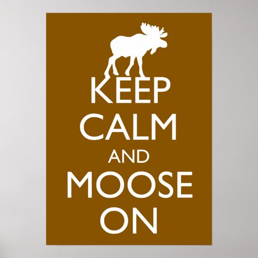 モース保のポスターアートにCalm and Moose On Moose (Brown) ポスター (正面)