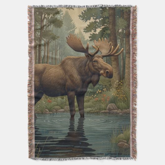 モース素朴シアボホ森林林 スローブランケット (正面縦)