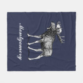 モース素朴無地のカスタムカラーのファミリ名 フリースブランケット (正面(横))