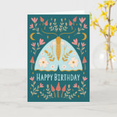 モース&マッシュルーム誕生日 カード (黄色い花)
