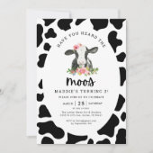 モーズカウガールの女の子の2歳の誕生日を聞いたことがあるか 招待状 (正面)