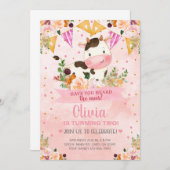 モーズカウガール誕生日招待状を聞いた。 招待状 (正面/裏面)