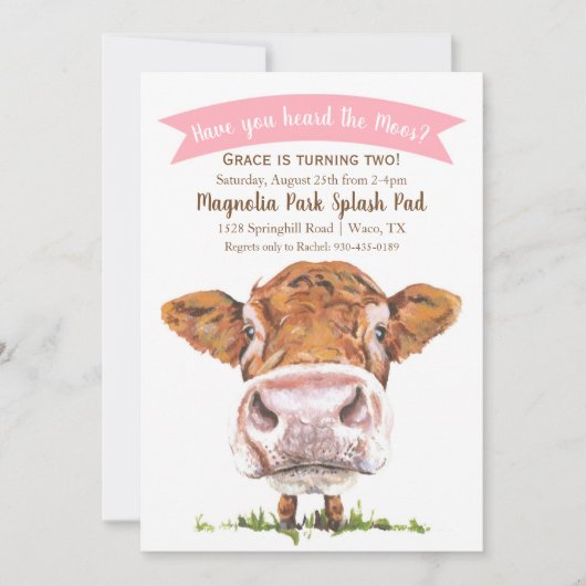 モーズカウピンクの招待状 招待状 (正面)